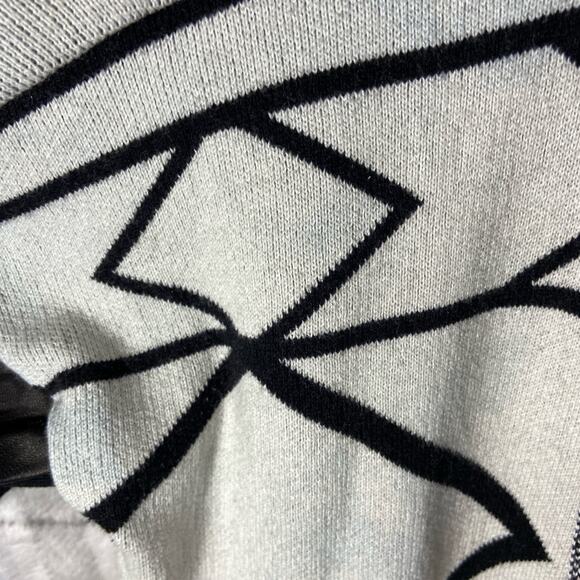 Cynthia Vincent womens cashmere cardigan M leather Ramble On Log Cabin - Picture 4 of 10